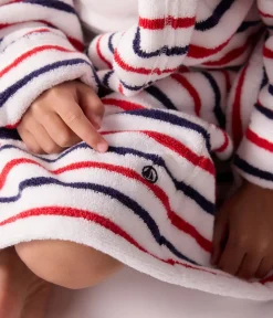Petit Bateau Heim- Und Badetextilien|Heim- Und Badetextilien*Kinder-Bademantel aus Frottee mit Streifen weiss MARSHMALLOW/weiss MULTICO
