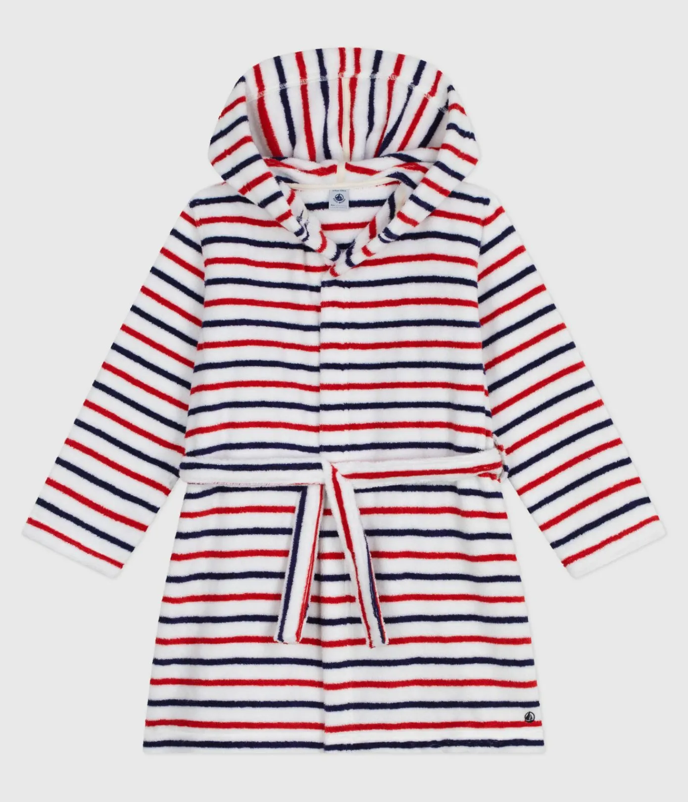 Petit Bateau Heim- Und Badetextilien|Heim- Und Badetextilien*Kinder-Bademantel aus Frottee mit Streifen weiss MARSHMALLOW/weiss MULTICO