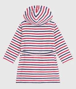 Petit Bateau Heim- Und Badetextilien|Heim- Und Badetextilien*Kinder-Bademantel aus Frottee mit Streifen weiss MARSHMALLOW/weiss MULTICO