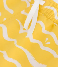 Petit Bateau Bademode, Uv-Kleidung*Kinder-Badeshorts mit Muster gelb ORGE/weiss MARSHMALLOW