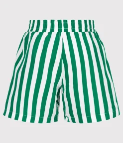 Petit Bateau Bademode, Uv-Kleidung*Kinder-Badeshorts mit Streifen grün MARSHMALLOW/ JARDIN