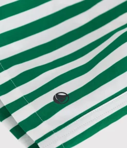 Petit Bateau Bademode, Uv-Kleidung*Kinder-Badeshorts mit Streifen grün MARSHMALLOW/ JARDIN