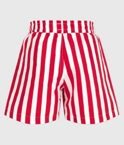 Petit Bateau Bademode, Uv-Kleidung*Kinder-Badeshorts mit Streifen ROT MARSHMALLOW/ SPI