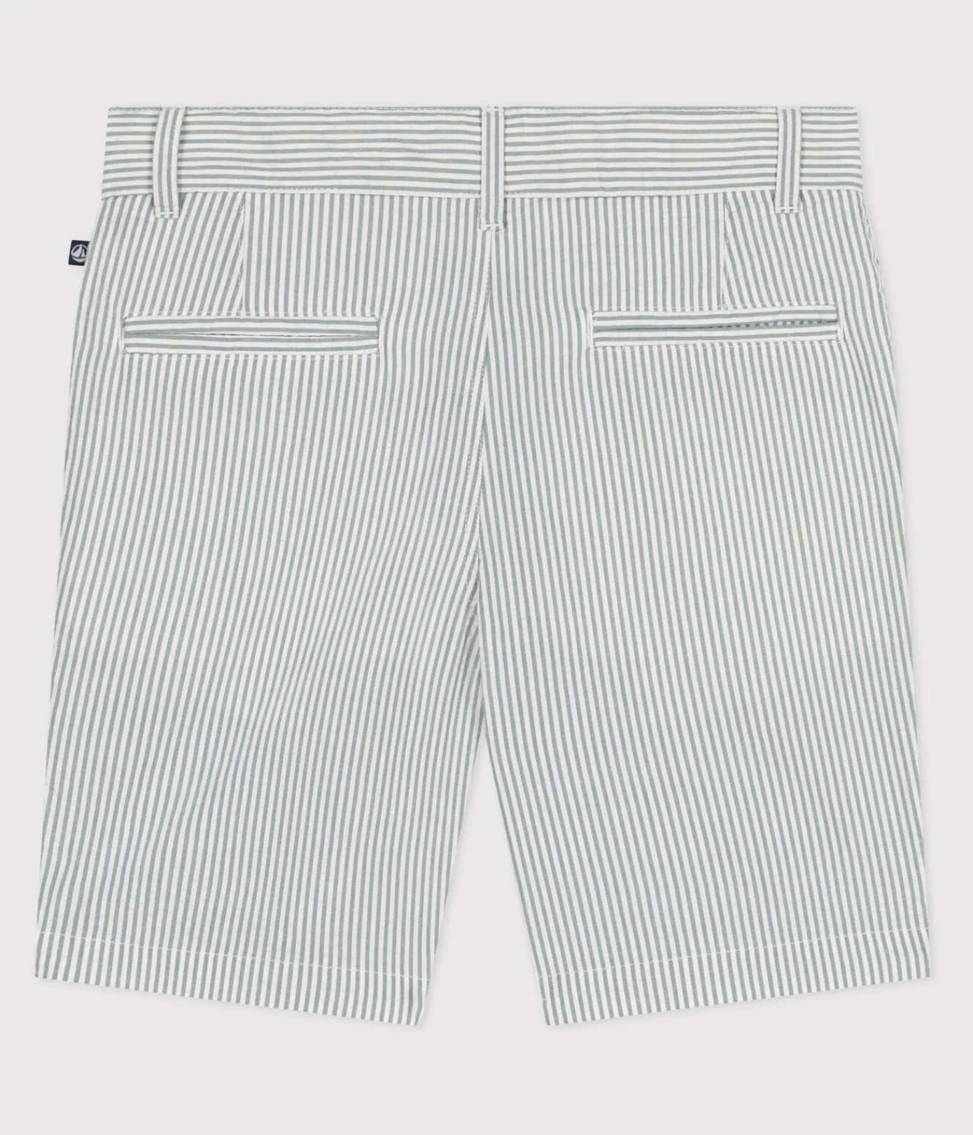 Petit Bateau Shorts, Jeans, Hosen*Kinder-Bermudashorts aus Baumwolle mit Streifen weiss MARSHMALLOW/blau BRUT