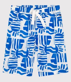 Petit Bateau Shorts, Jeans, Hosen*Kinder-Bermudashorts aus bedruckter Baumwolle blau MARSHMALLOW/ PORCELANA