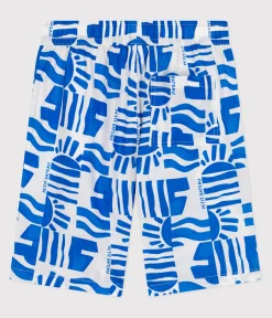 Petit Bateau Shorts, Jeans, Hosen*Kinder-Bermudashorts aus bedruckter Baumwolle blau MARSHMALLOW/ PORCELANA
