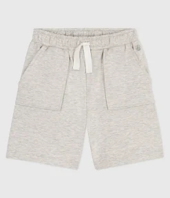 Petit Bateau Shorts, Jeans, Hosen*Kinder-Bermudashorts aus einfarbiger Baumwolle grau BELUGA CHINE