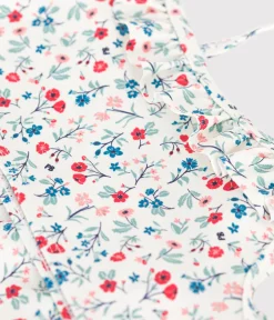 Petit Bateau Bademode, Uv-Kleidung*Kinder-Bikini mit Blumenmuster weiss MARSHMALLOW/weiss MULTICO
