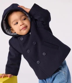 Petit Bateau Jacken, Anoraks*Kinder-Caban aus einfarbiger Schurwolle blau SMOKING