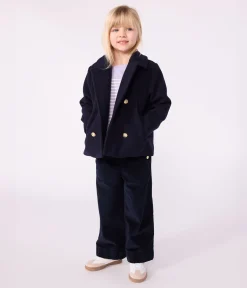 Petit Bateau Mäntel, Jacken, Regenjacken*Kinder-Caban aus einfarbiger Schurwolle blau SMOKING