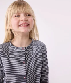Petit Bateau Sweatshirts, Pullover, Cardigans*Kinder-Cardigan aus Baumwolle mit Streifen blau SMOKING/weiss MARSHMALLOW