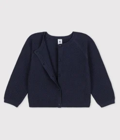 Petit Bateau Sweatshirts, Pullover, Cardigans*Kinder-Cardigan aus Baumwolle für Mädchen blau SMOKING