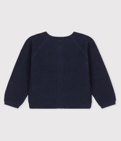 Petit Bateau Sweatshirts, Pullover, Cardigans*Kinder-Cardigan aus Baumwolle für Mädchen blau SMOKING