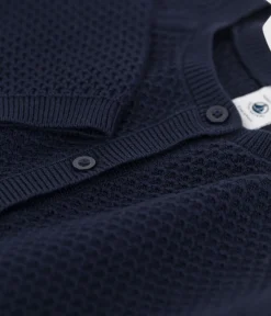 Petit Bateau Sweatshirts, Pullover, Cardigans*Kinder-Cardigan aus Baumwolle für Mädchen blau SMOKING