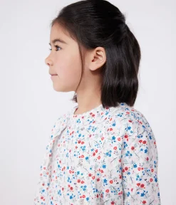 Petit Bateau Sweatshirts, Pullover, Cardigans*Kinder-Cardigan aus Baumwolle mit Blumenmuster weiss MARSHMALLOW/weiss MULTICO