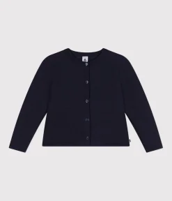 Petit Bateau Sweatshirts, Pullover, Cardigans*Kinder-Cardigan aus Doppeljersey für Mädchen blau SMOKING