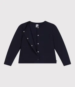 Petit Bateau Sweatshirts, Pullover, Cardigans*Kinder-Cardigan aus Doppeljersey für Mädchen blau SMOKING