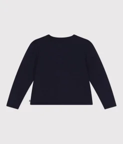 Petit Bateau Sweatshirts, Pullover, Cardigans*Kinder-Cardigan aus Doppeljersey für Mädchen blau SMOKING