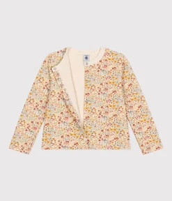 Petit Bateau Sweatshirts, Pullover, Cardigans*Kinder-Cardigan aus Doppeljersey für Mädchen AVALANCHE/ CUIVRE/ MULTICO