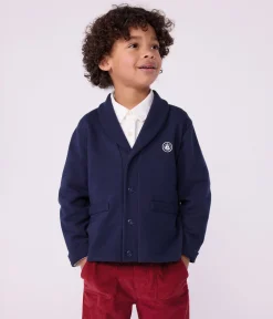 Petit Bateau Sweatshirts, Pullover, Cardigans*Kinder-Cardigan aus einfarbiger Baumwolle blau SMOKING