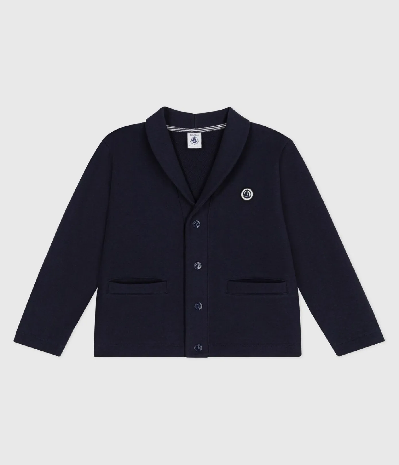 Petit Bateau Sweatshirts, Pullover, Cardigans*Kinder-Cardigan aus einfarbiger Baumwolle blau SMOKING