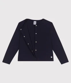 Petit Bateau Sweatshirts, Pullover, Cardigans*Kinder-Cardigan aus einfarbiger Baumwolle blau SMOKING