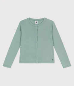 Petit Bateau Sweatshirts, Pullover, Cardigans*Kinder-Cardigan aus einfarbiger Baumwolle grün PAUL