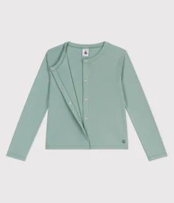 Petit Bateau Sweatshirts, Pullover, Cardigans*Kinder-Cardigan aus einfarbiger Baumwolle grün PAUL
