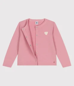 Petit Bateau Sweatshirts, Pullover, Cardigans*Kinder-Cardigan aus einfarbigem Molton rosa CHARME