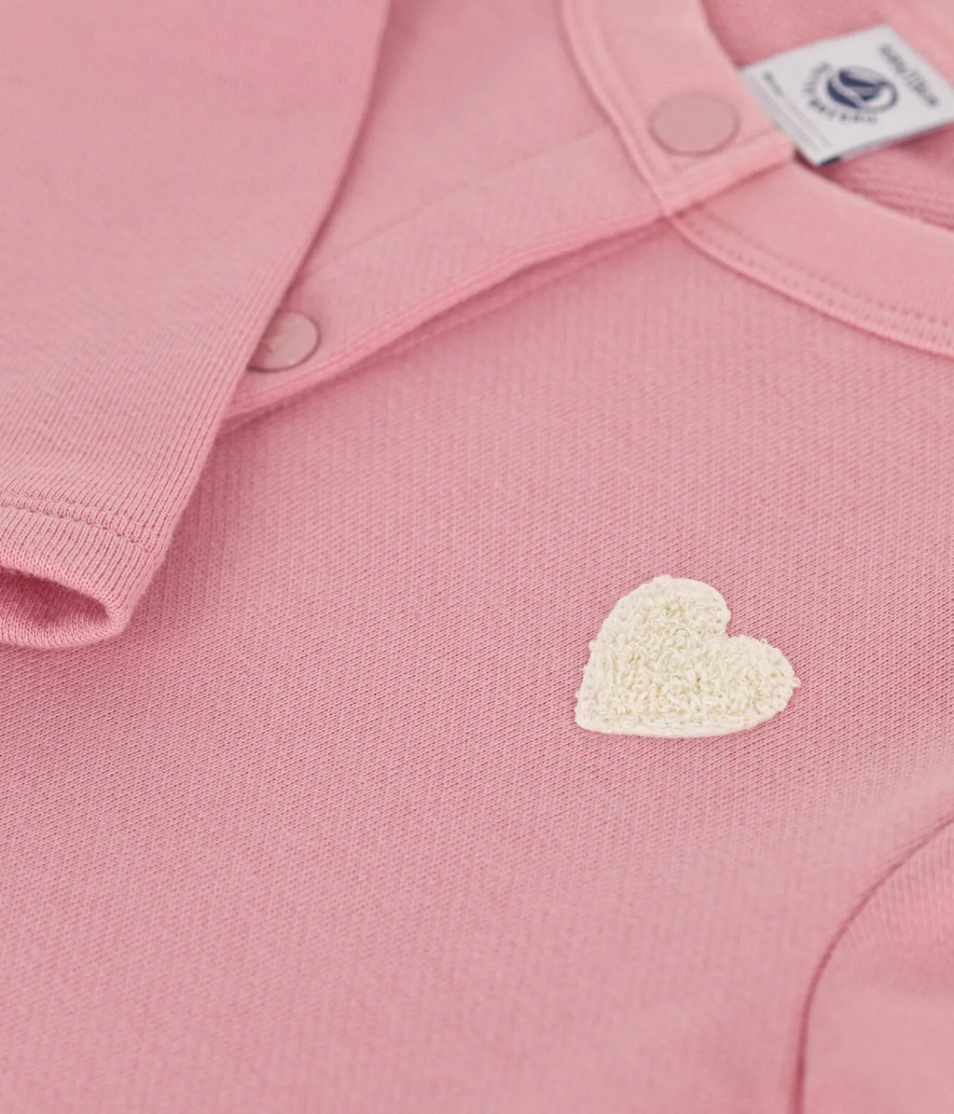 Petit Bateau Sweatshirts, Pullover, Cardigans*Kinder-Cardigan aus einfarbigem Molton rosa CHARME