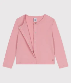 Petit Bateau Sweatshirts, Pullover, Cardigans*Kinder-Cardigan aus einfarbiger Baumwolle rosa CHARME