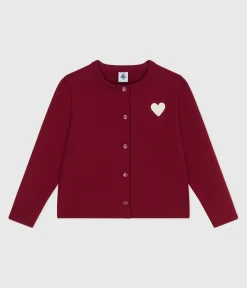 Petit Bateau Sweatshirts, Pullover, Cardigans*Kinder-Cardigan aus Molton für Mädchen AMARANTE