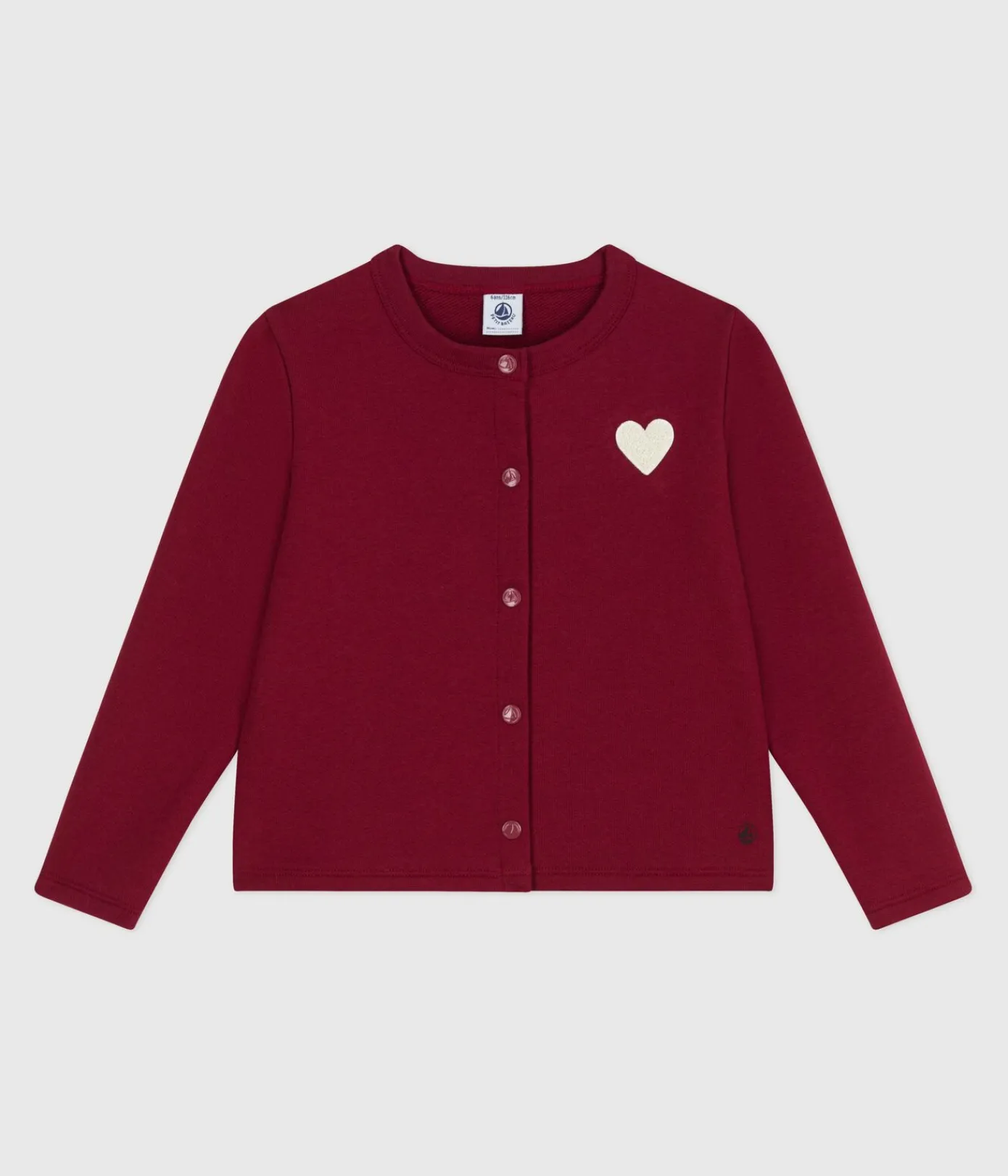 Petit Bateau Sweatshirts, Pullover, Cardigans*Kinder-Cardigan aus Molton für Mädchen AMARANTE