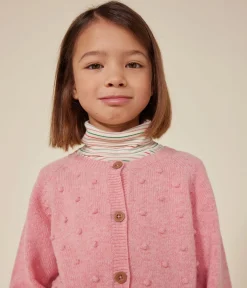 Petit Bateau Sweatshirts, Pullover, Cardigans*Kinder-Cardigan aus Strick mit Wollanteil für Mädchen rosa ROSELINE CHINE
