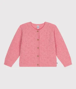 Petit Bateau Sweatshirts, Pullover, Cardigans*Kinder-Cardigan aus Strick mit Wollanteil für Mädchen rosa ROSELINE CHINE