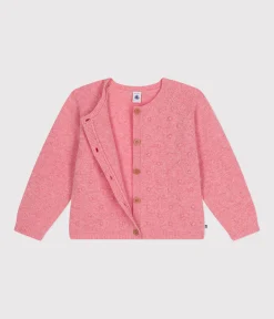 Petit Bateau Sweatshirts, Pullover, Cardigans*Kinder-Cardigan aus Strick mit Wollanteil für Mädchen rosa ROSELINE CHINE