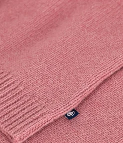 Petit Bateau Sweatshirts, Pullover, Cardigans*Kinder-Cardigan aus Woll- und Baumwoll-Jacquard für Mädchen rosa ROSEWOOD/ AVALANCHE