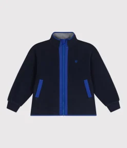 Petit Bateau Sweatshirts, Pullover, Cardigans*Kinder-Fleecejacke mit Reißverschluss für Jungen blau SMOKING