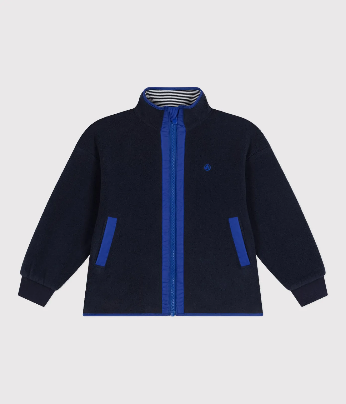 Petit Bateau Sweatshirts, Pullover, Cardigans*Kinder-Fleecejacke mit Reißverschluss für Jungen blau SMOKING