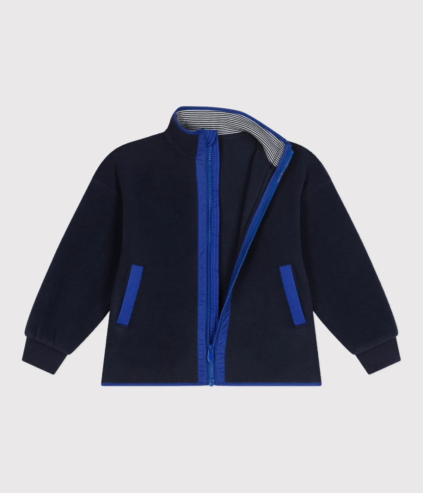 Petit Bateau Sweatshirts, Pullover, Cardigans*Kinder-Fleecejacke mit Reißverschluss für Jungen blau SMOKING