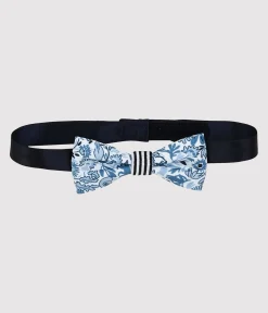Petit Bateau Accessoires, Mützen, Cappe*Kinder-Fliege aus Popeline für Jungen weiss MARSHMALLOW/weiss MULTICO