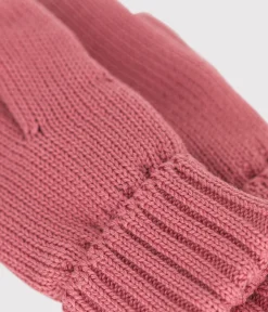 Petit Bateau Accessoires, Mützen, Caps*Kinder-Fäustlinge aus Strick mit Fleece-Futter rosa ROSEWOOD