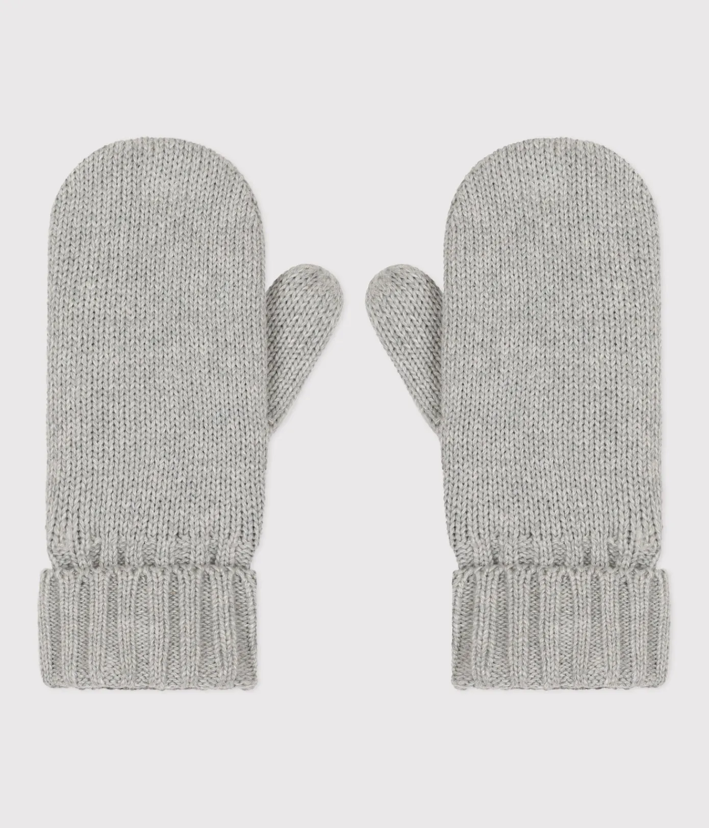 Petit Bateau Accessoires, Mützen, Caps*Kinder-Fäustlinge aus Strick mit Fleece-Futter grau CHATON CHINE