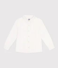 Petit Bateau T-Shirts, Poloshirts, Hemden*Kinder-Hemd aus Popeline für Jungen weiss ECUME