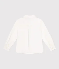 Petit Bateau T-Shirts, Poloshirts, Hemden*Kinder-Hemd aus Popeline für Jungen weiss ECUME