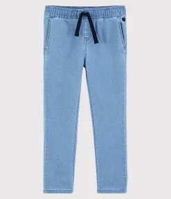 Petit Bateau Shorts, Jeans, Hosen*Kinderhose aus Denim-Molton für Jungen blau DENIM CLAIR