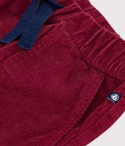 Petit Bateau Shorts, Jeans, Hosen*Kinder-Hose mit geradem Schnitt aus einfarbigem Fein-Cord AMARANTE