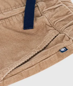 Petit Bateau Shorts, Jeans, Hosen*Kinder-Hose mit geradem Schnitt aus einfarbigem Fein-Cord beige ROCHE CLAIR