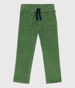 Petit Bateau Shorts, Jeans, Hosen*Kinder-Hose mit geradem Schnitt aus Fein-Cord für Jungen grün PALMERAIE