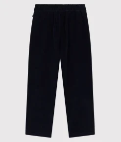 Petit Bateau Shorts, Jeans, Hosen*Kinder-Hose mit geradem Schnitt aus einfarbigem Fein-Cord blau SMOKING
